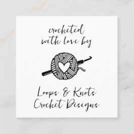 Cartão De Visita Quadrado Crochetado Com Amor