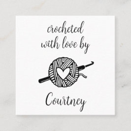 Cartão De Visita Quadrado Crochetado Com Amor