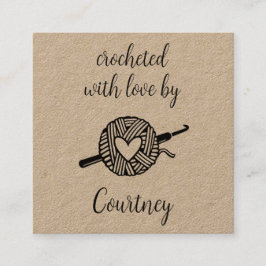 Cartão De Visita Quadrado Crochetado Com Amor