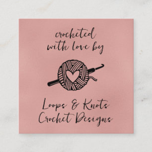Cartão De Visita Quadrado Crochetado Com Amor 