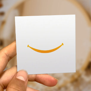 Cartão De Visita Quadrado Cuidados Dentários Grande Sorriso Dentista Minimal