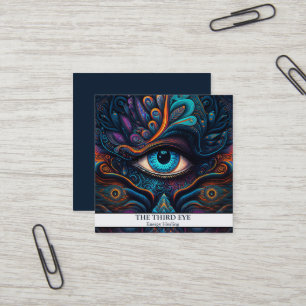 Cartão De Visita Quadrado Curador de Energia Espiritual Reiki