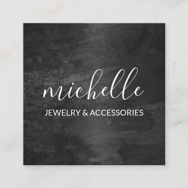 Cartão De Visita Quadrado Cursivo sofisticado (Frente)