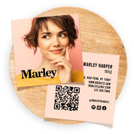 Cartão De Visita Quadrado Curta Foto Profissional Simples e Minimalista Mode