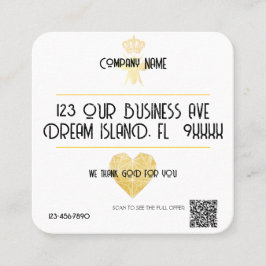 Cartão De Visita Quadrado Custom HEART Thank GOD For YOU Small Business Logo