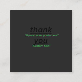 Cartão De Visita Quadrado Custom Text & Upload Your Photo Personalized