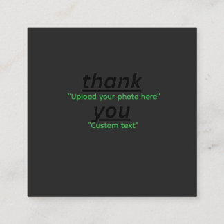 Cartão De Visita Quadrado Custom Text & Upload Your Photo Personalized