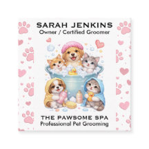 Customizable Pet Grooming Business Card 