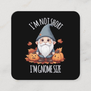 Cartão De Visita Quadrado Cute Gnomo Whimsical no outono