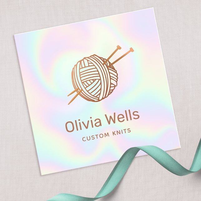 Cartão De Visita Quadrado Cute-Knitters Knitters Knitting Crochet Ball Cartã (Criador carregado)