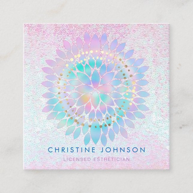 Cartão De Visita Quadrado dahlia decor esthetician salon spa (Frente)