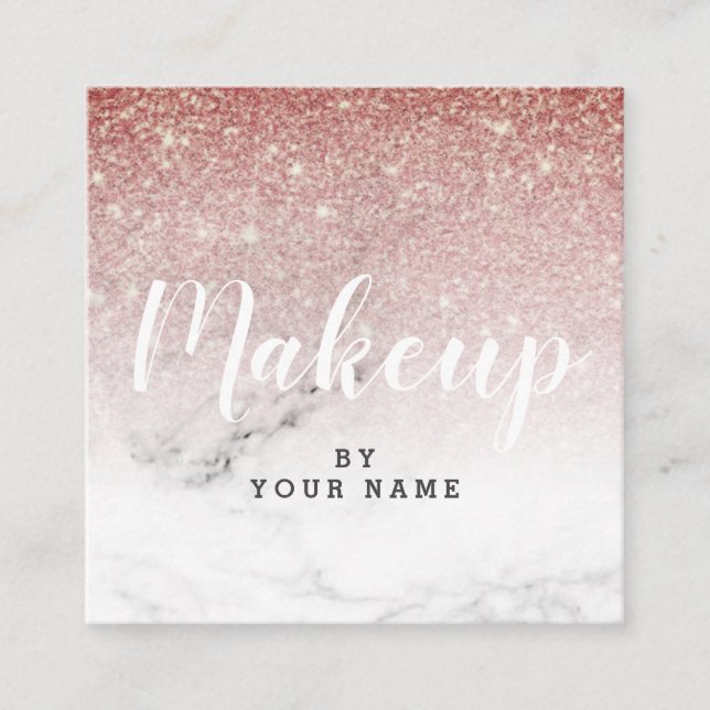 Cartão de visita quadrado de mármore chique na (Frente)