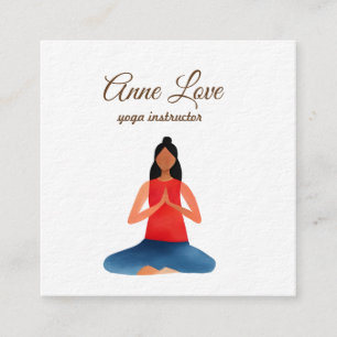 Cartão de Visita Quadrado de Yoga, Meditação