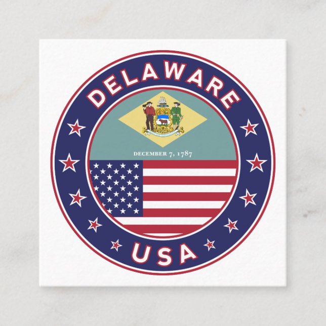 Cartão De Visita Quadrado Delaware (Frente)