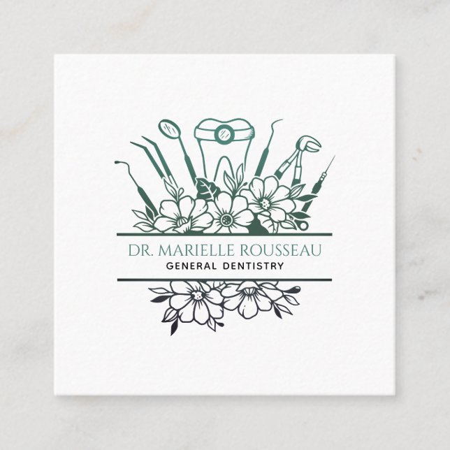 Cartão De Visita Quadrado Dentista (Frente)