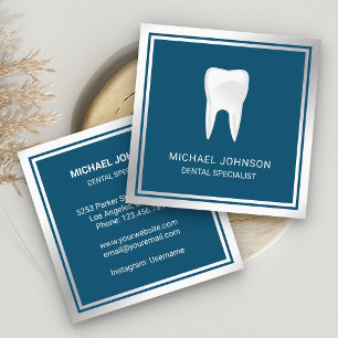 Cartão De Visita Quadrado Dentista Dentário Dentário Dentário Dental de A