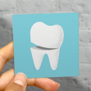 Cartão De Visita Quadrado Dentista minimalista de sorriso dental do dente