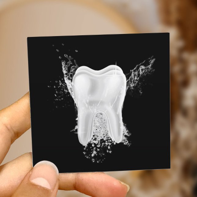 Cartão De Visita Quadrado Dentista profissional dentário 3D (Criador carregado)