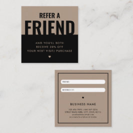 Cartão De Visita Quadrado Desconto de Indicação de Amigo Moderno e Ousado