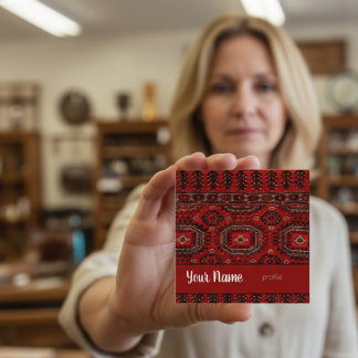 Cartão De Visita Quadrado desenho de tapete oriental antigo