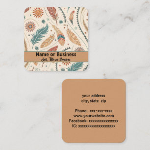 Cartão De Visita Quadrado Design asteca