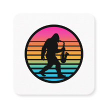 Design Bigfoot Saxofone Jazz Retro Pôr do Sol