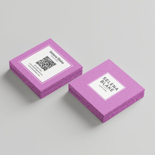 Cartão De Visita Quadrado Design de Código QR Moderno da Tendência - Elegant (Criador carregado)
