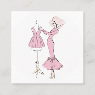 Cartão De Visita Quadrado Design de moda