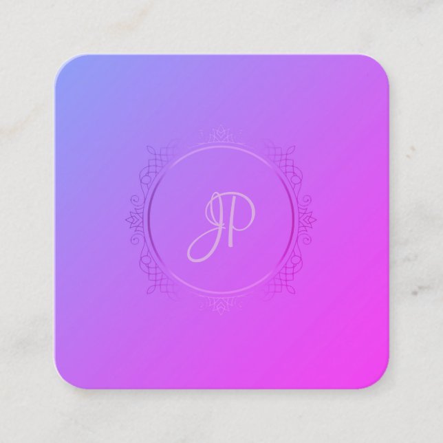 Cartão De Visita Quadrado Design de Modelo Elite de Script Moderno Manuscrit (Frente)