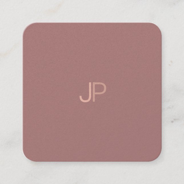 Cartão De Visita Quadrado Design de Monograma de Tendência Moderna (Frente)