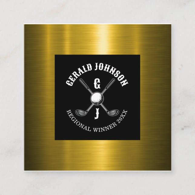 Cartão De Visita Quadrado Design de Monograma Personalizado Elegante Minimal (Frente)