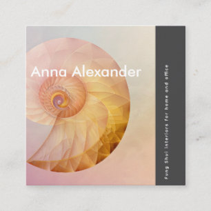 Cartão De Visita Quadrado Design de serenidade rosa 11