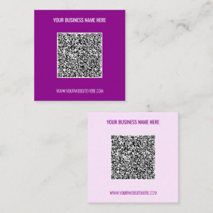Cartão De Visita Quadrado Design de Texto Personalizado de Código QR Crie Se