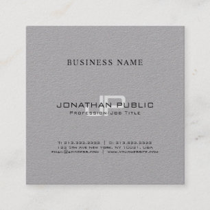 Cartão De Visita Quadrado Design de Trendy Simples de Luxo Simples Monograma