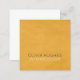 Cartão De Visita Quadrado Design Interior Amarelo de Textura Chic Moderna (Frente/Verso)