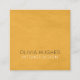 Cartão De Visita Quadrado Design Interior Amarelo de Textura Chic Moderna (Frente)