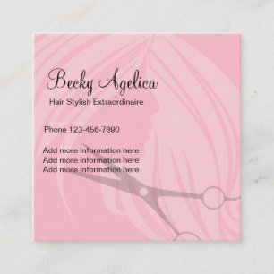 Cartão De Visita Quadrado Design moderno à moda do cabelo
