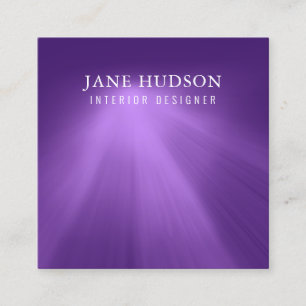 Cartão De Visita Quadrado Design Moderno Limpo Elegante Roxo Luxuoso