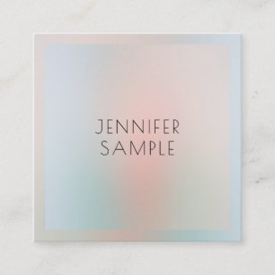 Cartão De Visita Quadrado Design Simples Personalizado de Cores Pastel Elega