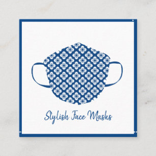 Cartão De Visita Quadrado Designer de Máscaras de Cobertura de Face de Seams