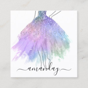 Cartão De Visita Quadrado Designer de Moda, Logotipo de Destilação de Lite