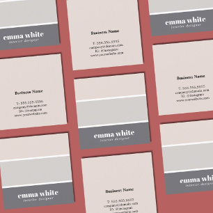Cartão De Visita Quadrado Designer Interior do Pastel Elegante Moderno