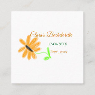 Cartão De Visita Quadrado Despedida de solteira adicionar nome data local gi