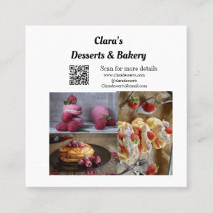 Cartão De Visita Quadrado Desserts Padaria restaurante adicionar detalhes do
