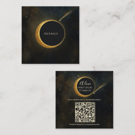 Cartão De Visita Quadrado Detalhes do Casamento Celestial Eclipse de Poeira 