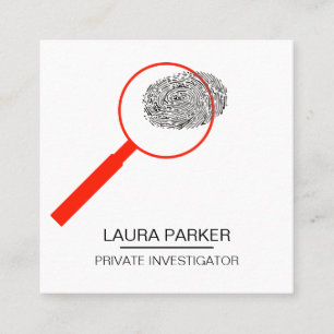 Cartão De Visita Quadrado Detetive de Segurança do Investigador de Impress