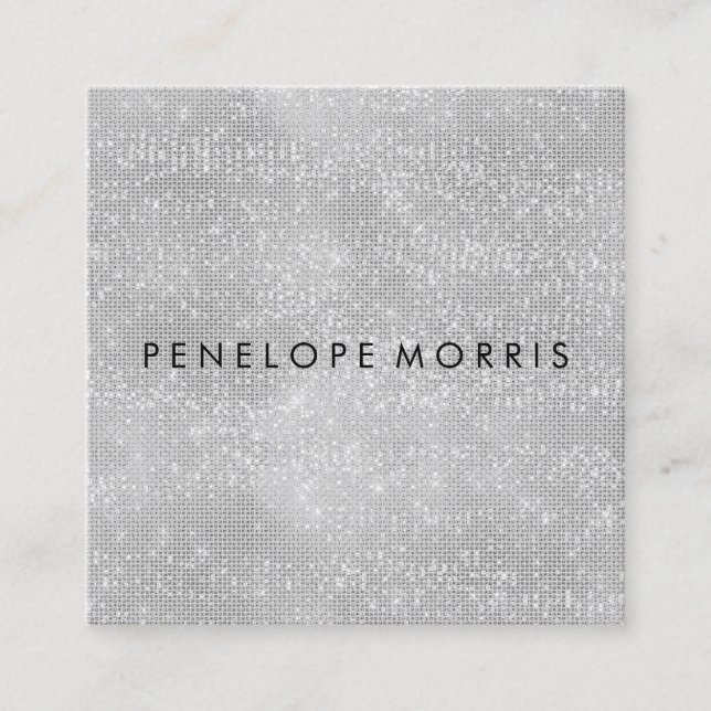 Cartão De Visita Quadrado Diamond Sparkle Beauty Stylist (Frente)