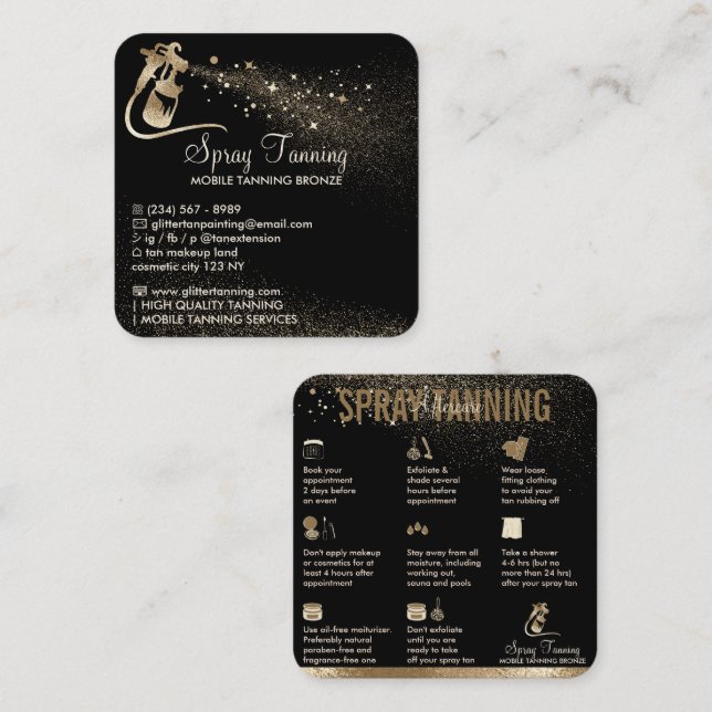 Cartão De Visita Quadrado Dicas de instruções de assistência pós-tratamento  (Frente/Verso)