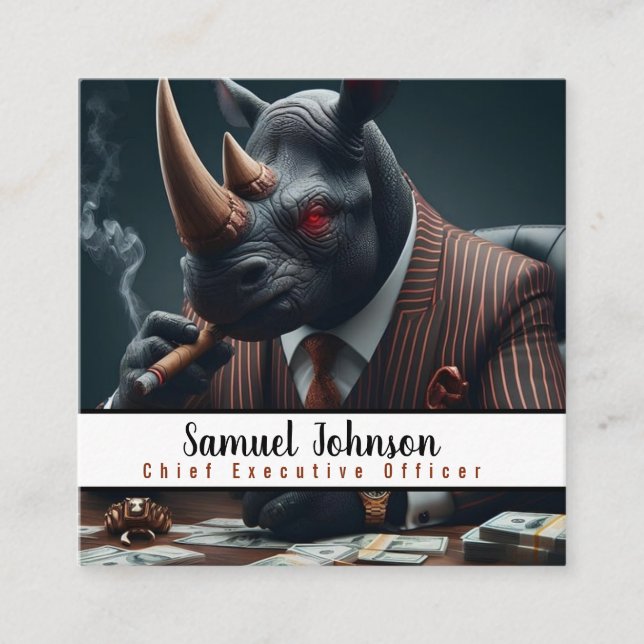 Cartão De Visita Quadrado Diretor Executivo Executivo Engraçado Executivo (Frente)