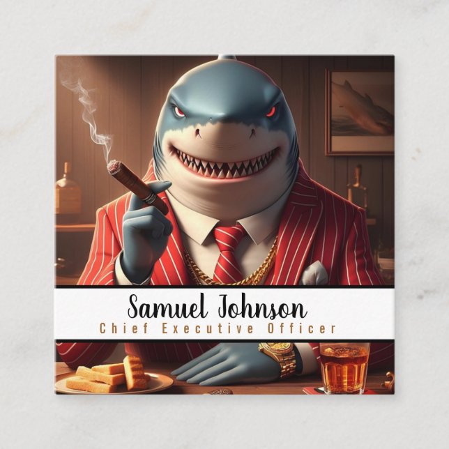Cartão De Visita Quadrado Diretor Executivo Executivo Engraçado Executivo (Frente)